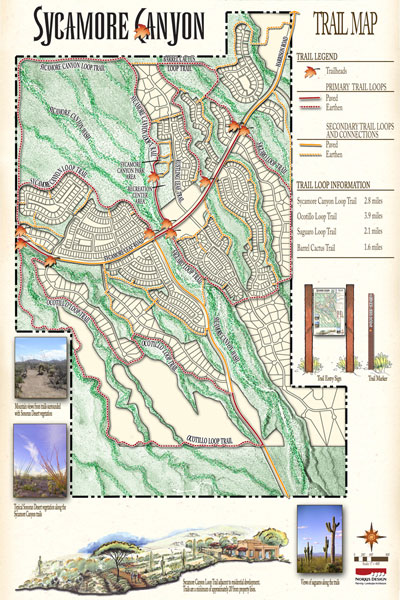 Area Map & Trails - Sycamore Canyon Tucson